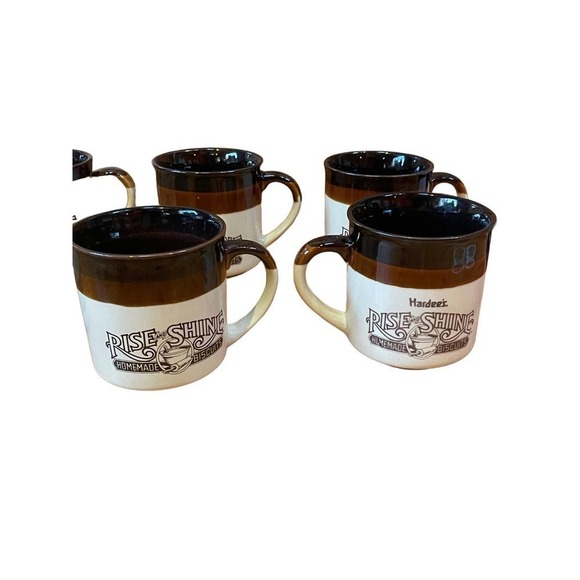 6 Vintage 1984 Hardee's Coffee Mugs. Rise & Shine homemade biscuits - Picture 5 of 6